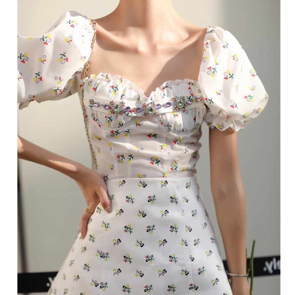 Stone party white dress💕